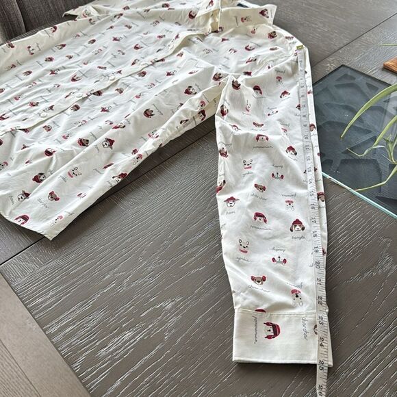 Lands’ End Women’s Size 12 Winter Dog Print No Iron Cotton Button Down Shirt - Picture 7 of 12